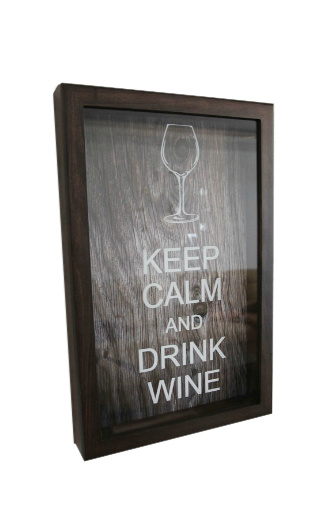 фото Box for wine corks Keep Calm And Drink Wine Wenge