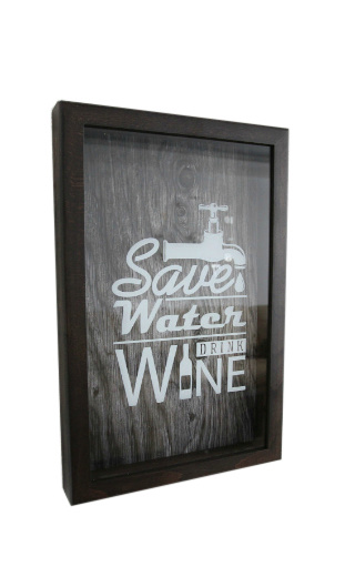 фото Box for wine corks Save Water Drink Wine Wenge