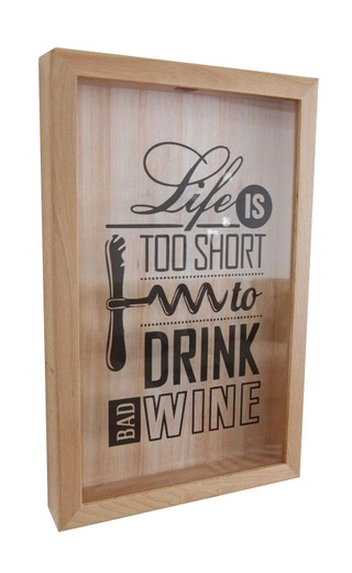 фото Box for wine corks Life is too short to drink bad wine Bleached Oak Big