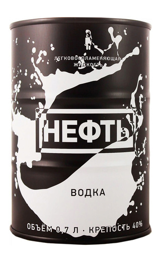 Водка Нефть белая банка / Vodka Neft white barrel 0.7