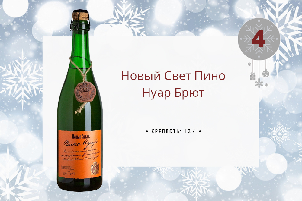 Топ игристого вина 4 место Игристое вино Новый Свет Пино Нуар Брют 0.75 л